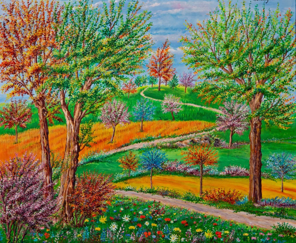 "Campagna lussureggiante", 1968 - olio su tela - cm 50x60