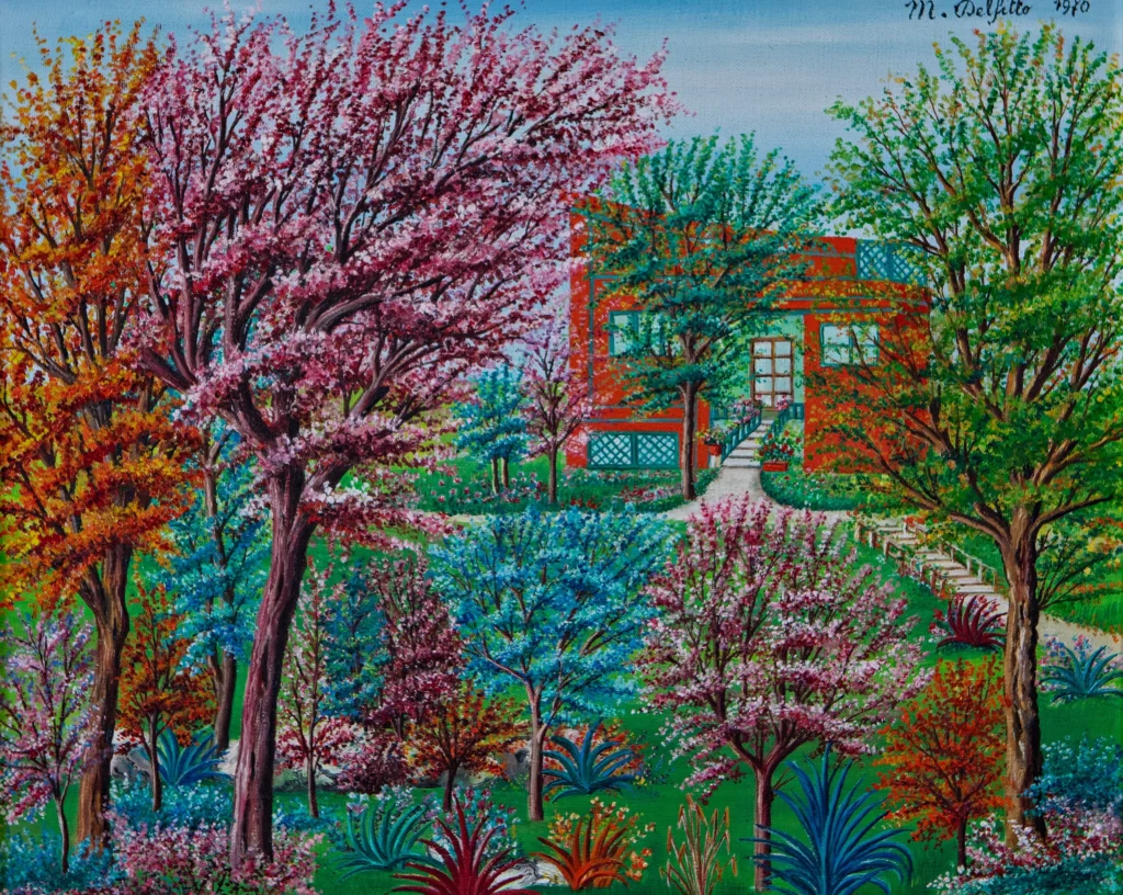 "Villa in campagna", 1970 - olio su tela - cm 40x50