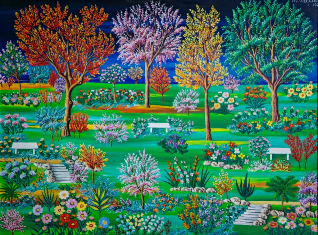 "Giardini pubblici", 1974 - olio su tela - cm 60x80