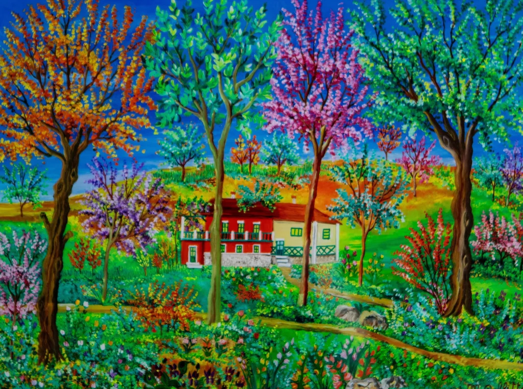 Senza titolo - olio "a rovescio" su tela - cm 30x40