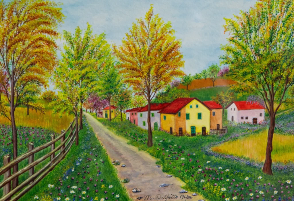 "Case rurali", 1967 - acquerello - cm 25x35