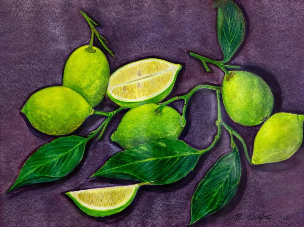 "Limoni", 1966 - acquerello su carta - cm 30x40