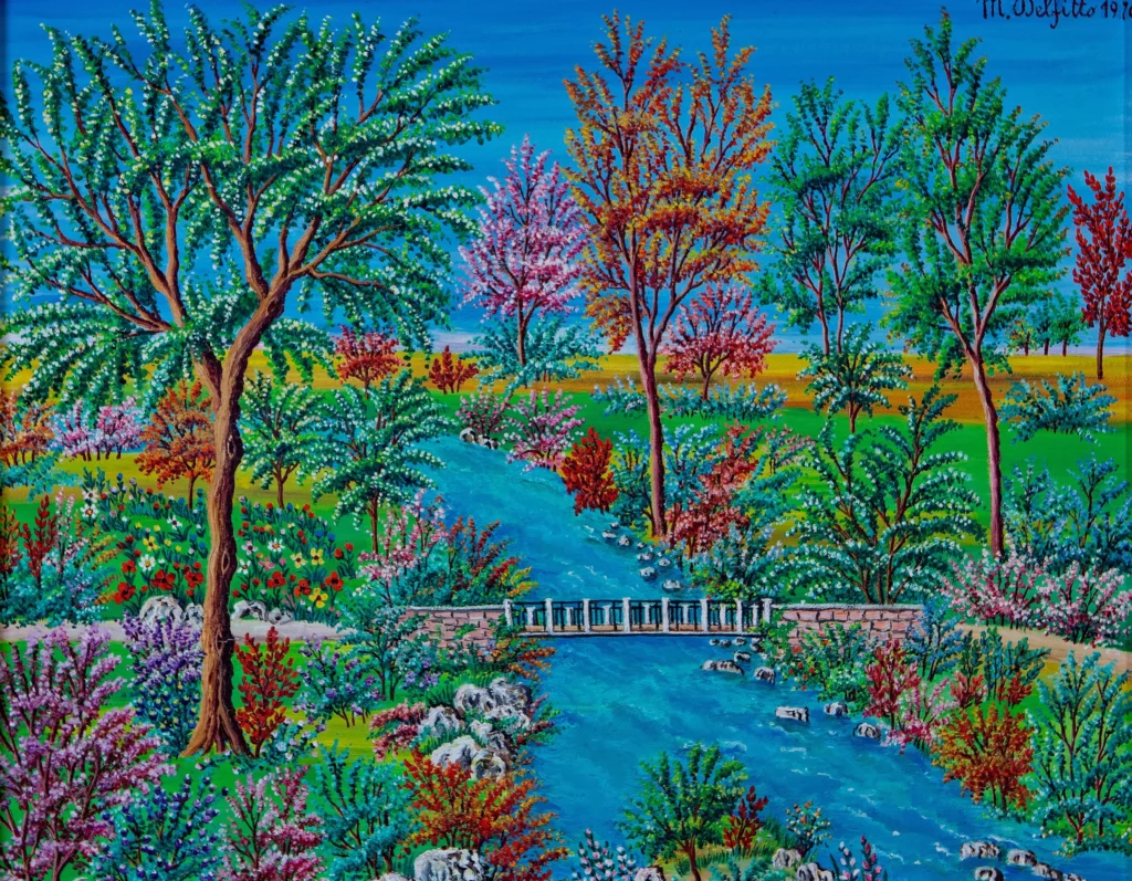 "Ruscello in campagna", 1976 - olio su tela - cm 40x50