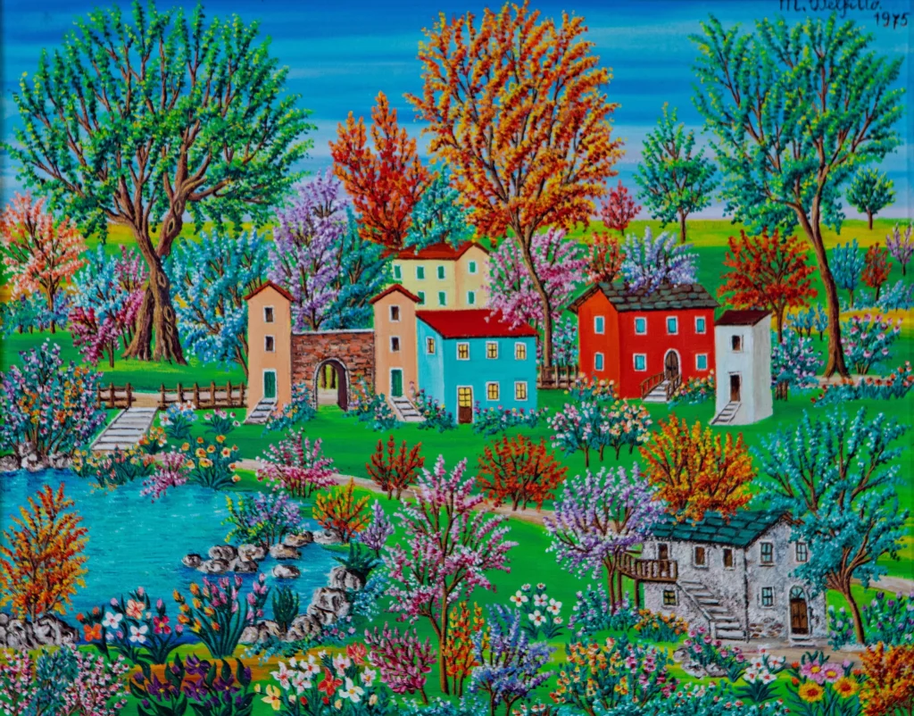 "Laghetto in campagna", 1975 - olio su tela - cm 40x50