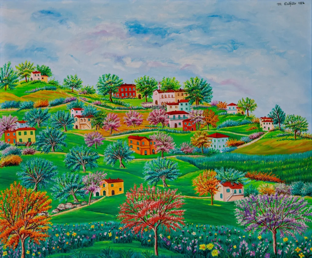 "Paesaggio campestre", 1974 - olio su tela - cm 50x60