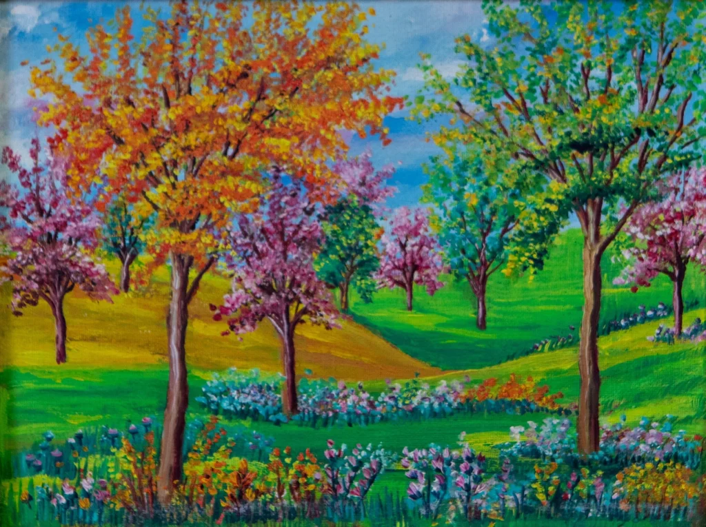 "Alberi sulla collina" - olio su tela - cm 15x20