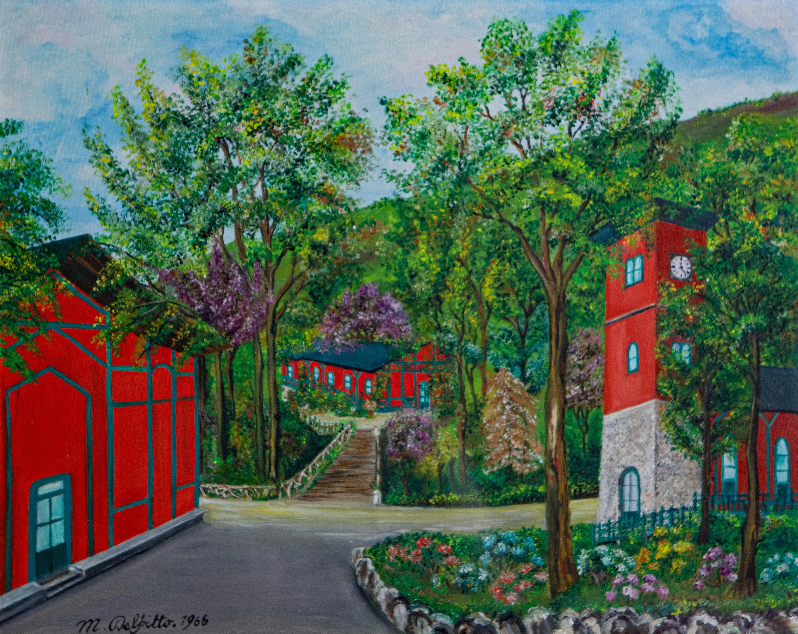 Paesaggio ligure con torre